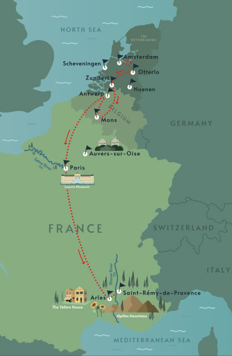 Following Van Gogh Map